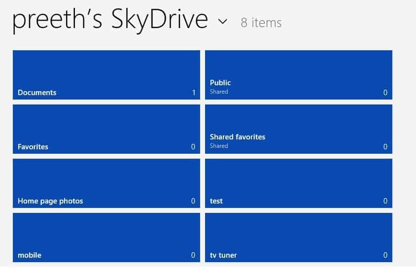 Sky drive integration Windows 8.