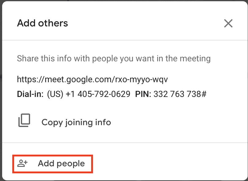 How to add people in Google Meet (Hangouts)