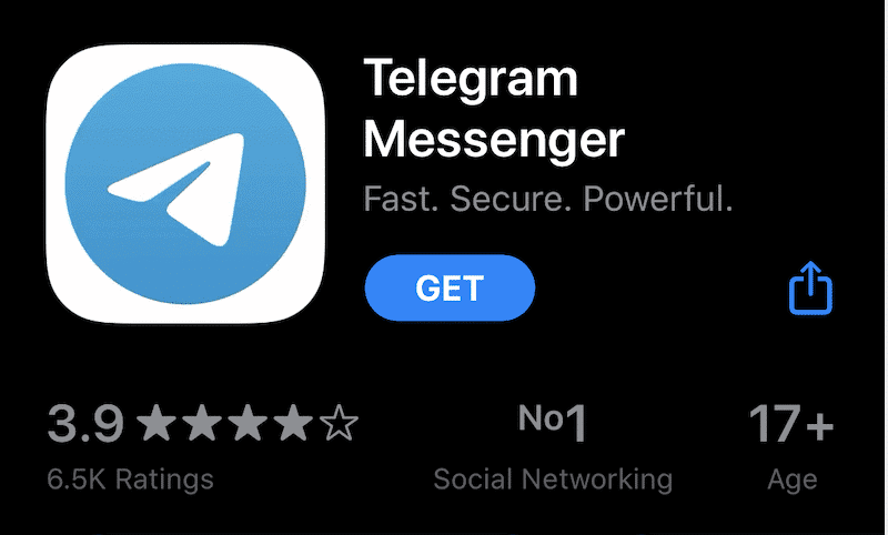 unsaved contact on Telegram