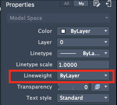 How to change the line weight in AutoCAD