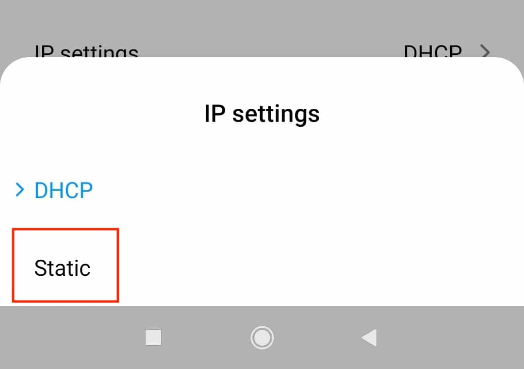 How to change the IP address on an Android smartphone