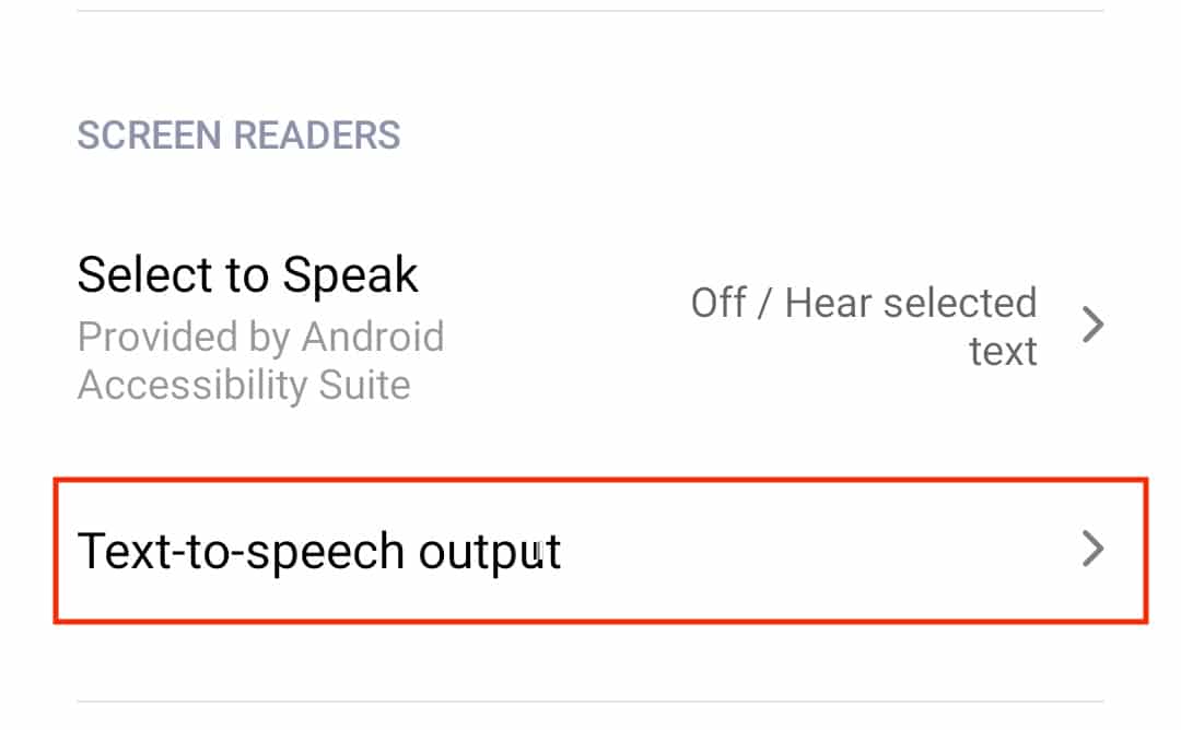 How to activate text to speech on Android