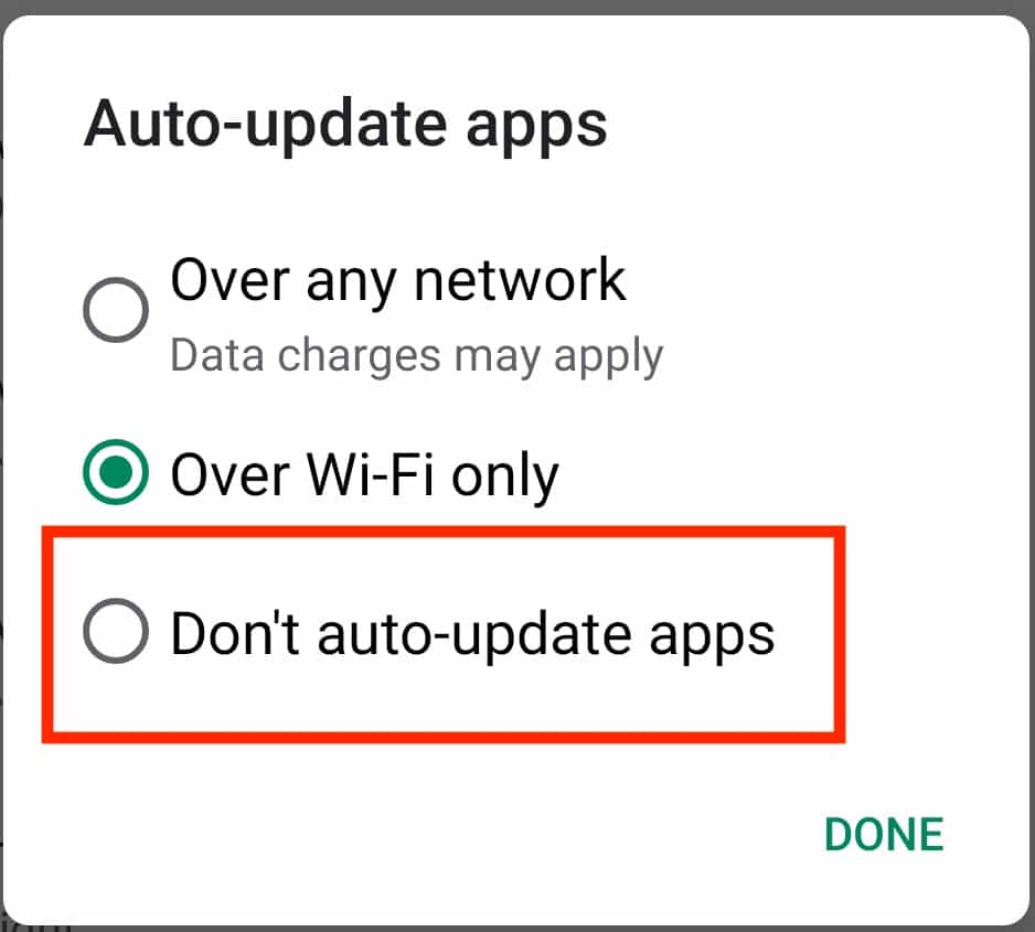 How to turn off Android Auto Update