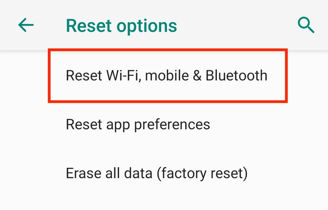 How to reset network settings on Android