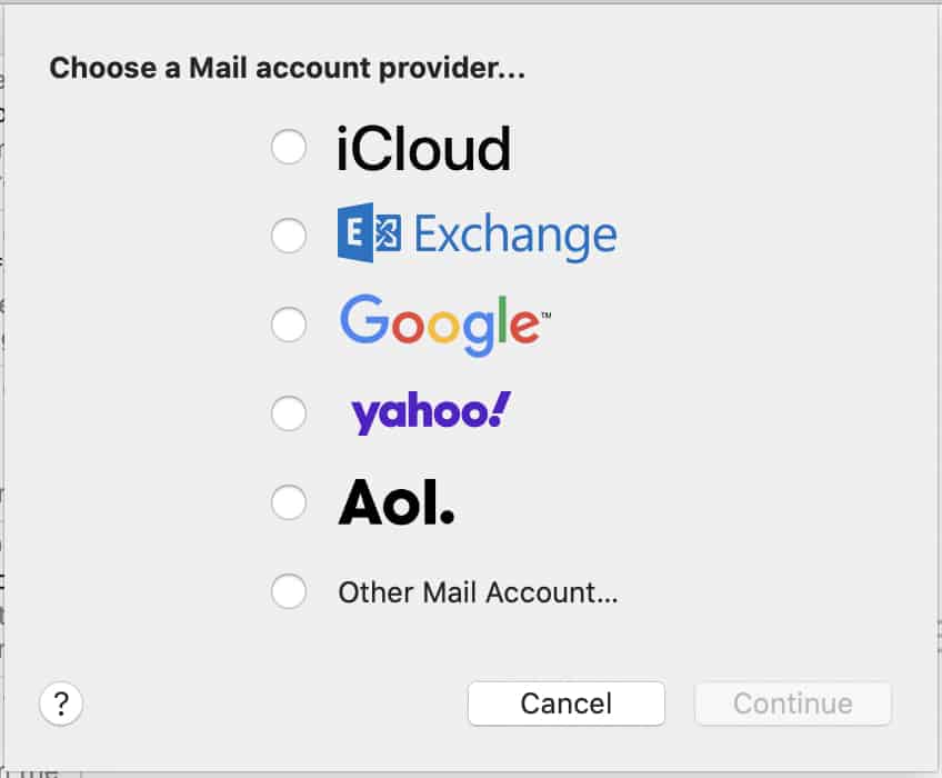 What is the default program on macOS that handles mail