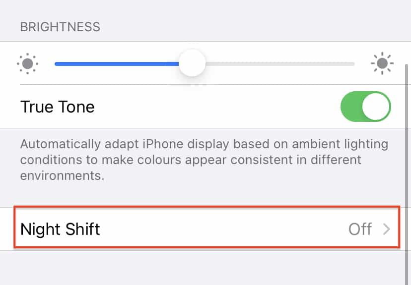 What is the Night Shift feature on the iPhone