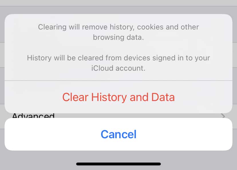 How to clear the browsing history on the iPhone