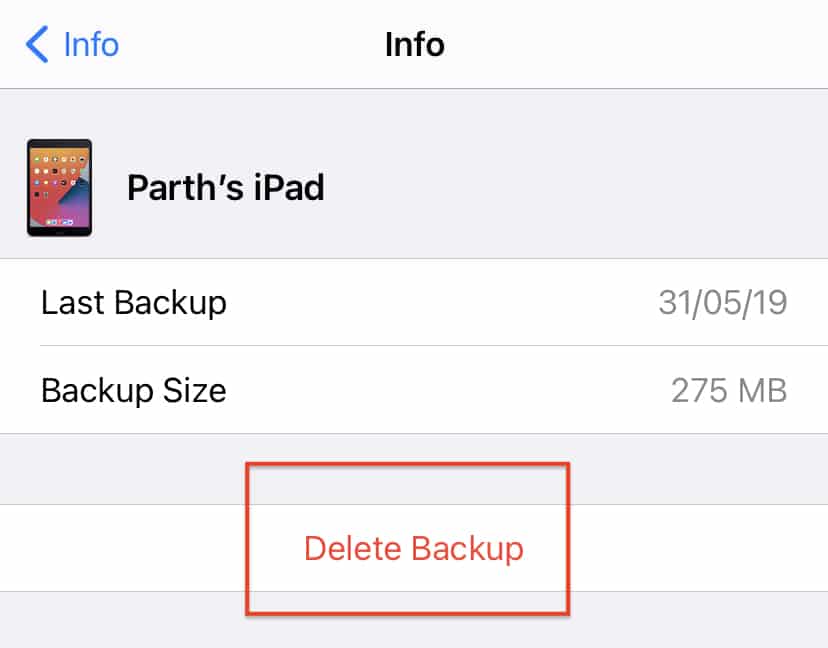 How to delete iCloud backups on iOS 14