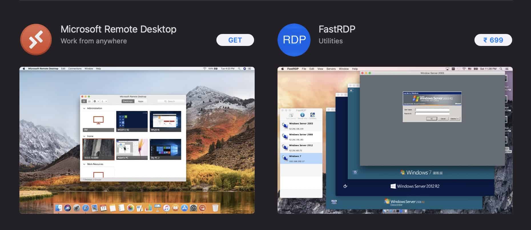 How to use the remote desktop on the Mac