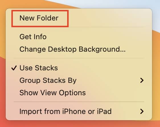 How to create a new Folder on the Mac