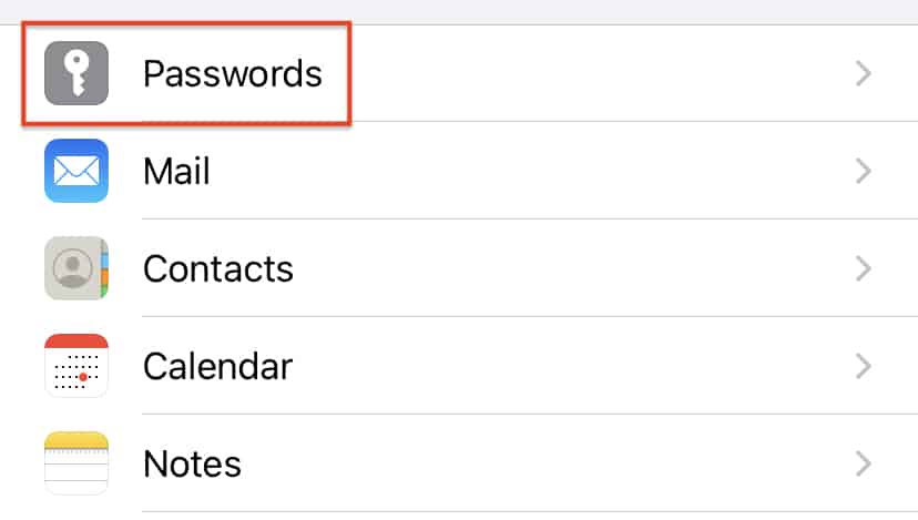 How to access the saved passwords on the iPhone