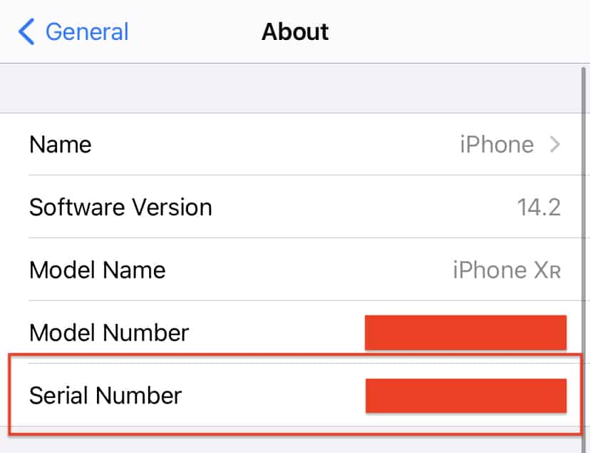 Where can you find the serial number of your iPhone