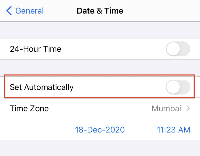 How to set the time on the iPhone