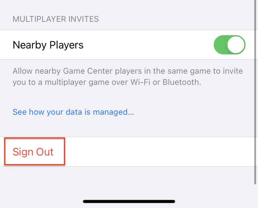 How to log out of Game Center on the iPhone