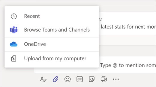How to send a file on Microsoft Teams