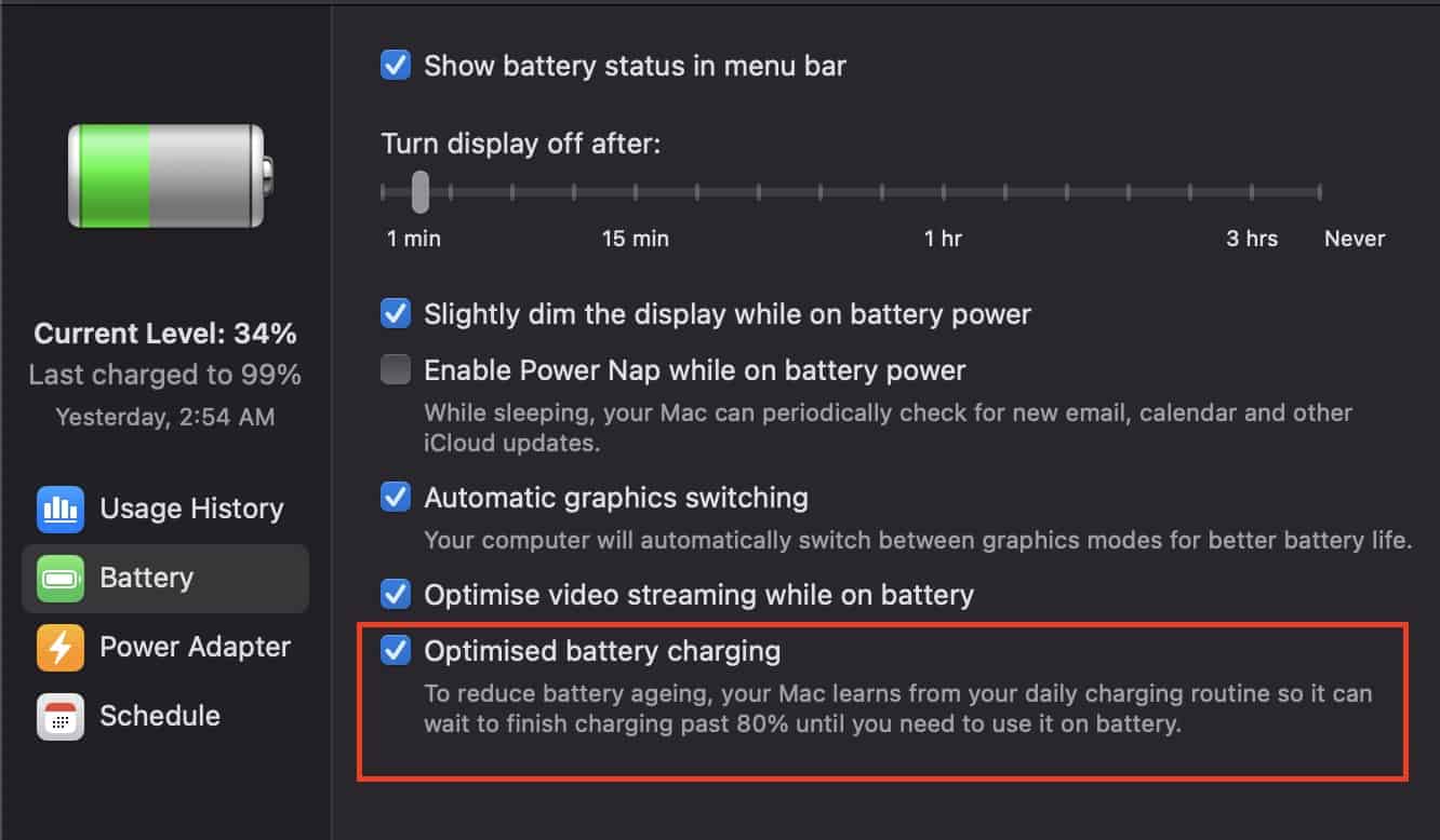 battery charging on your Mac
