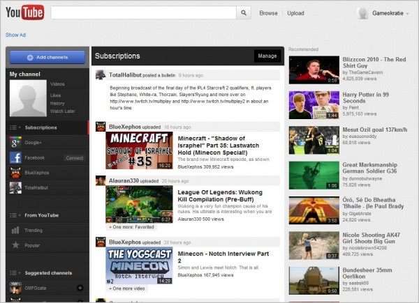 Try out the new YouTube homepage