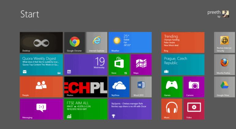 Whats the new thingy that's running on PC's laptops and tablets? Windows 8