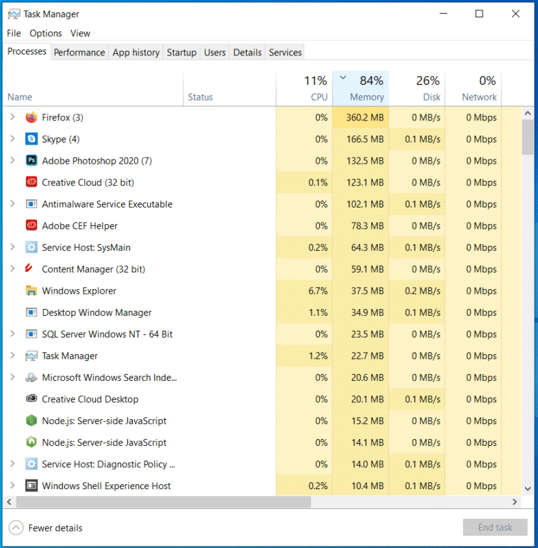 How to clear ram on windows 10