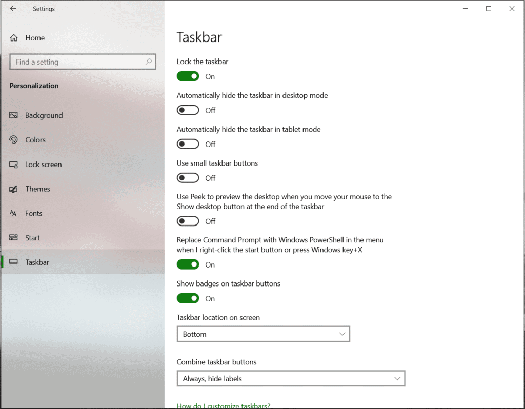 How to hide the taskbar in Windows 10 when in Full Screen