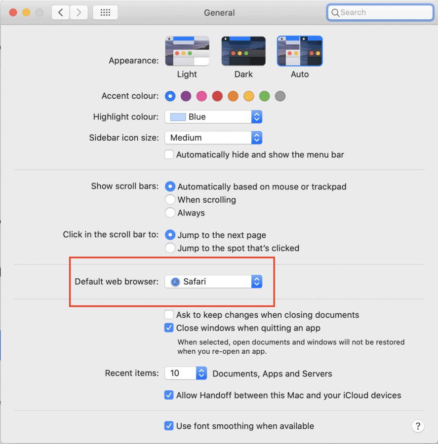 how to make google chrome default browser in mac