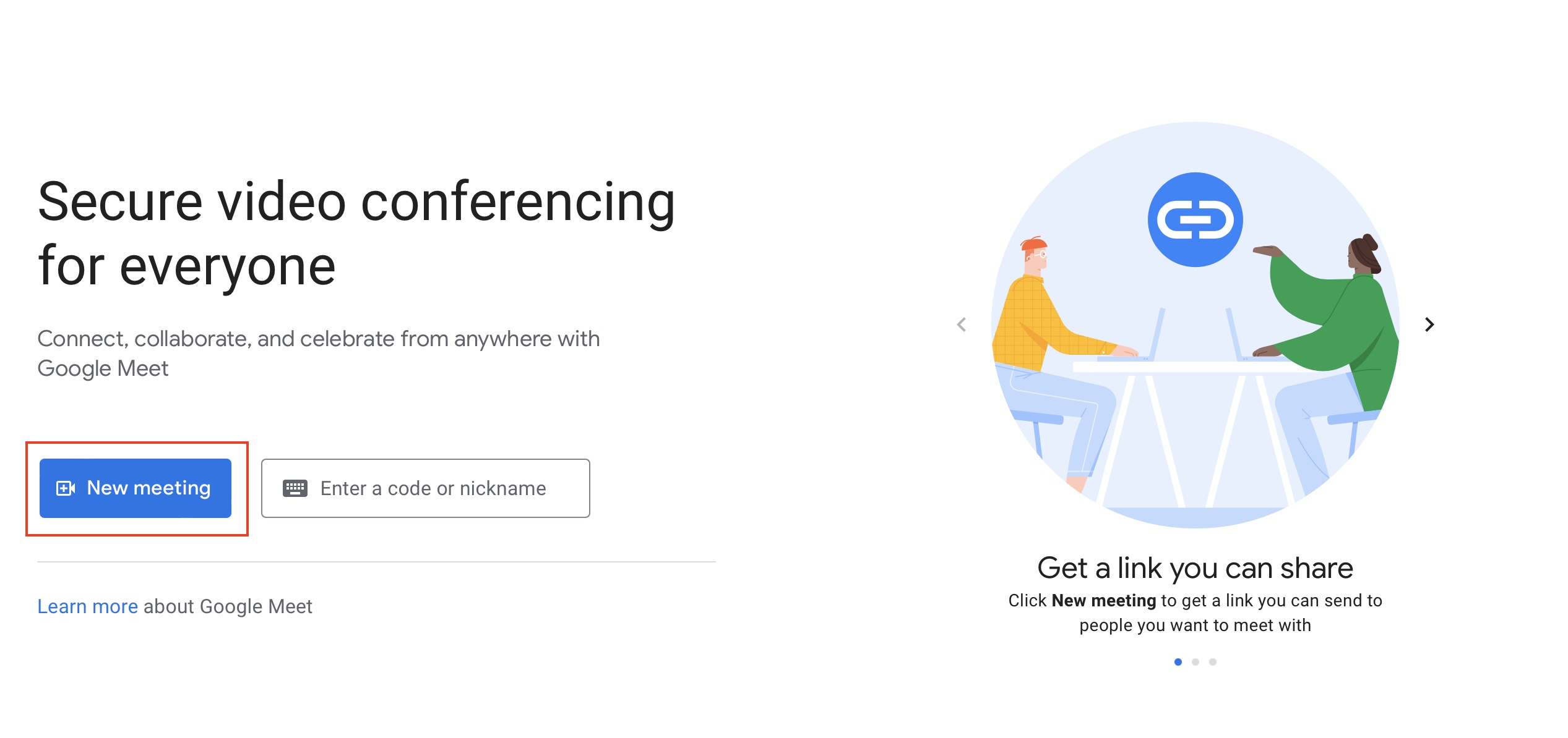 Google Meet ဖြင့် စတင်ခြင်း။