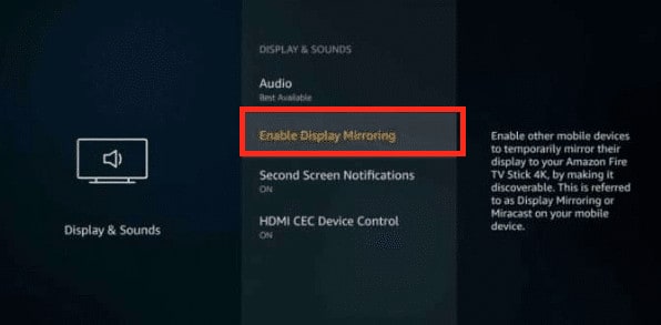 How to mirror content from Android to Amazon Fire Stick