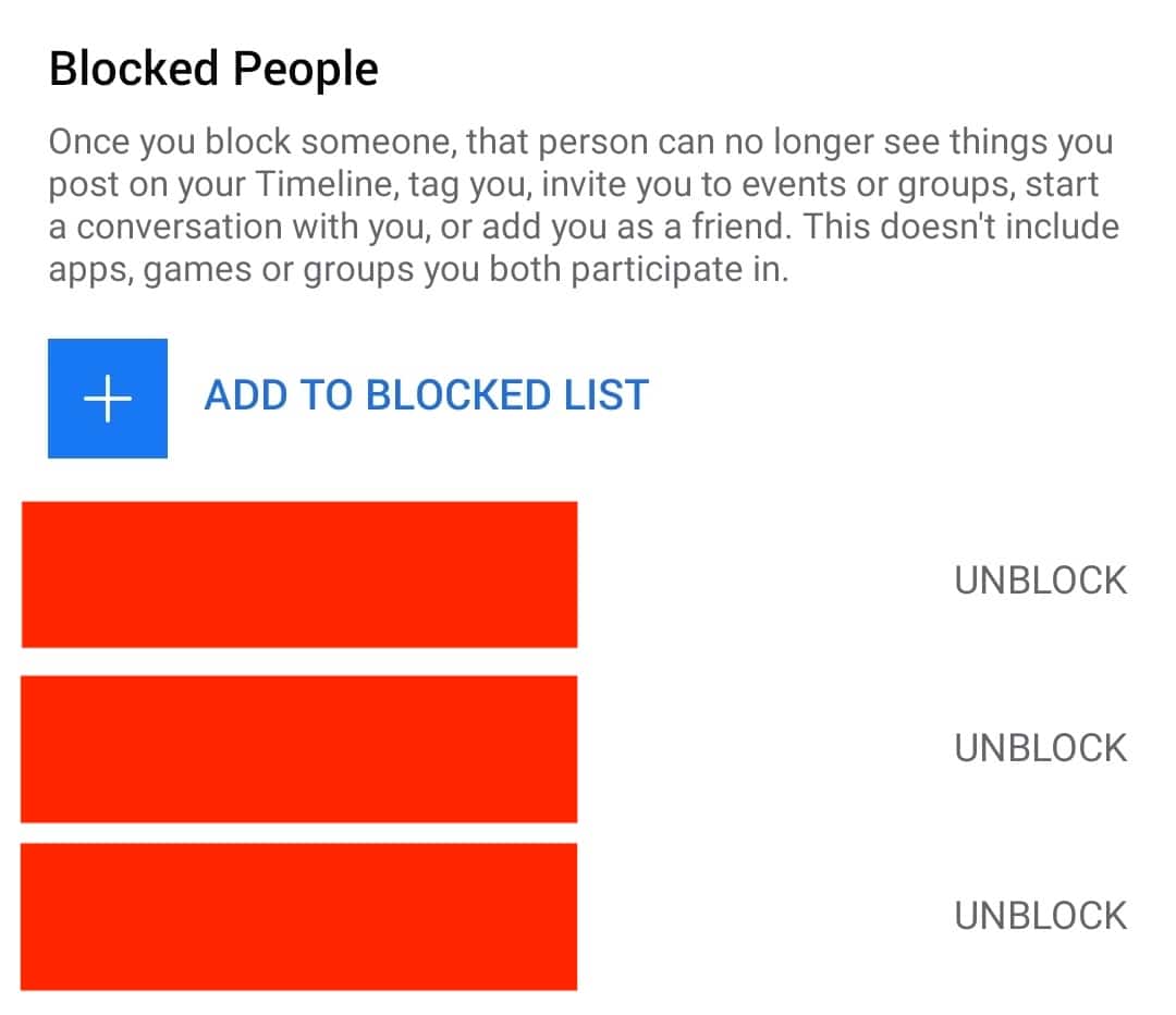 How to unblock someone on Facebook for Android