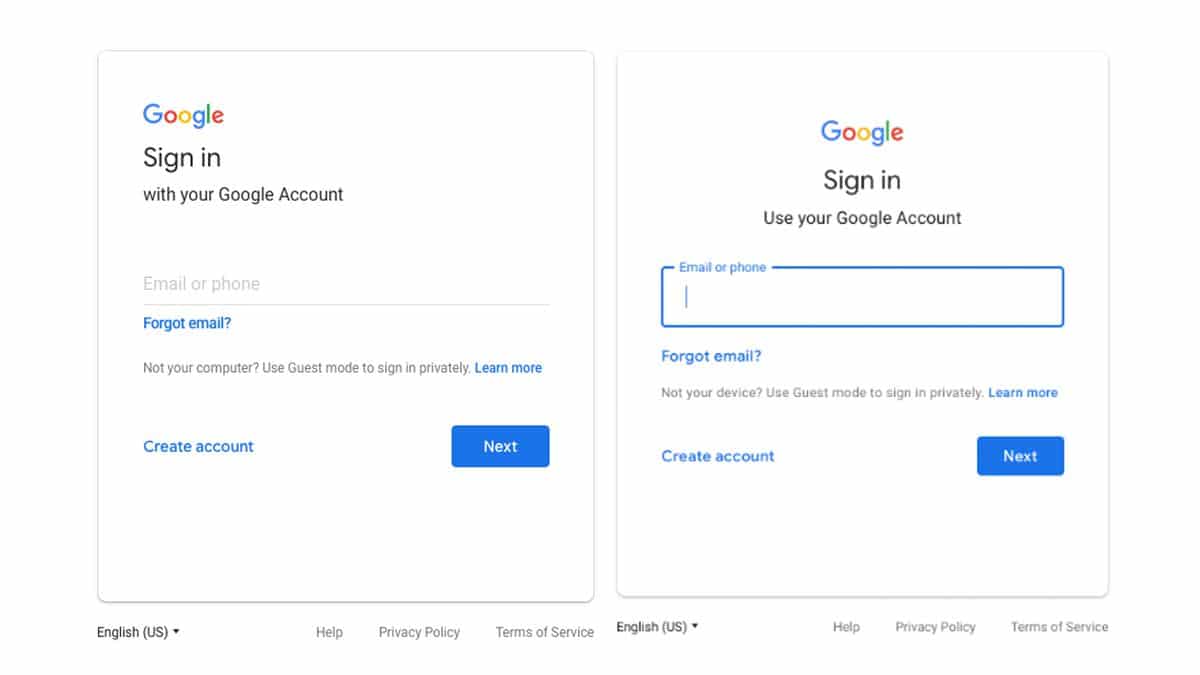 Google accounts