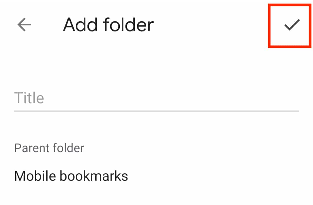 The easiest way to create a bookmark folder on the Chrome browser for Android