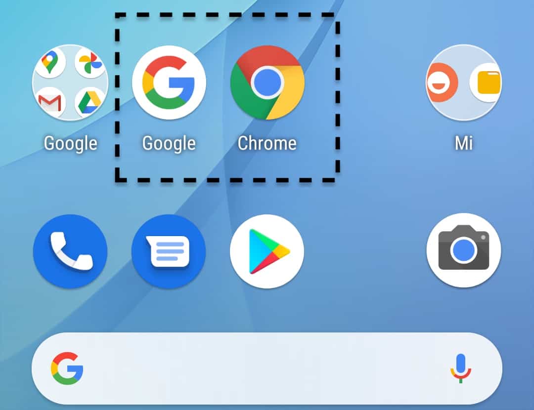 Google app and the Google Chrome app