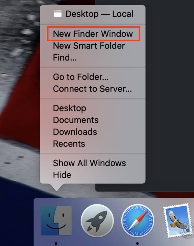 How to open a new Finder window on macOS