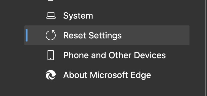 How to reset the Microsoft Edge browser settings