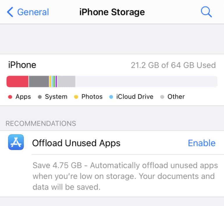 How to manage storage space on the iPhone