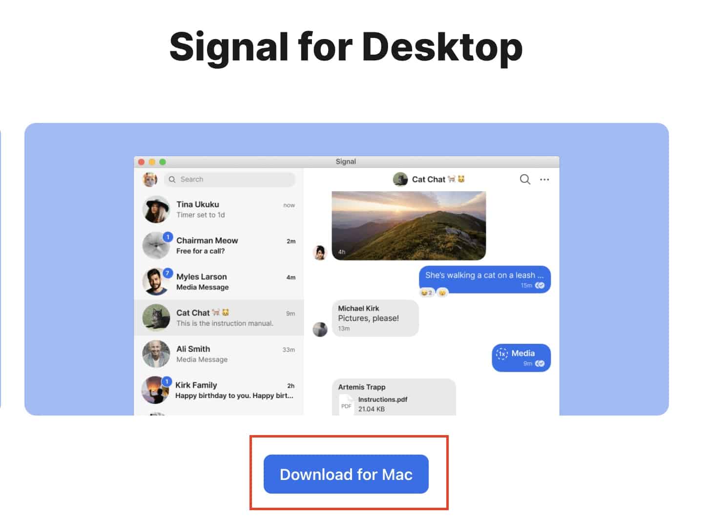 signal messaging app for desktop