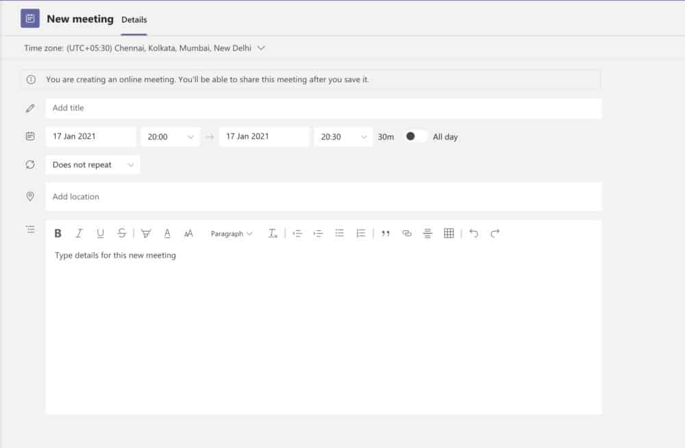 The step by step guide to set up a meeting on Microsoft Teams