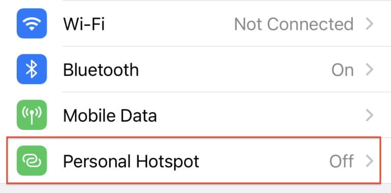 How to check the WiFi password for personal hotspot on the iPhone