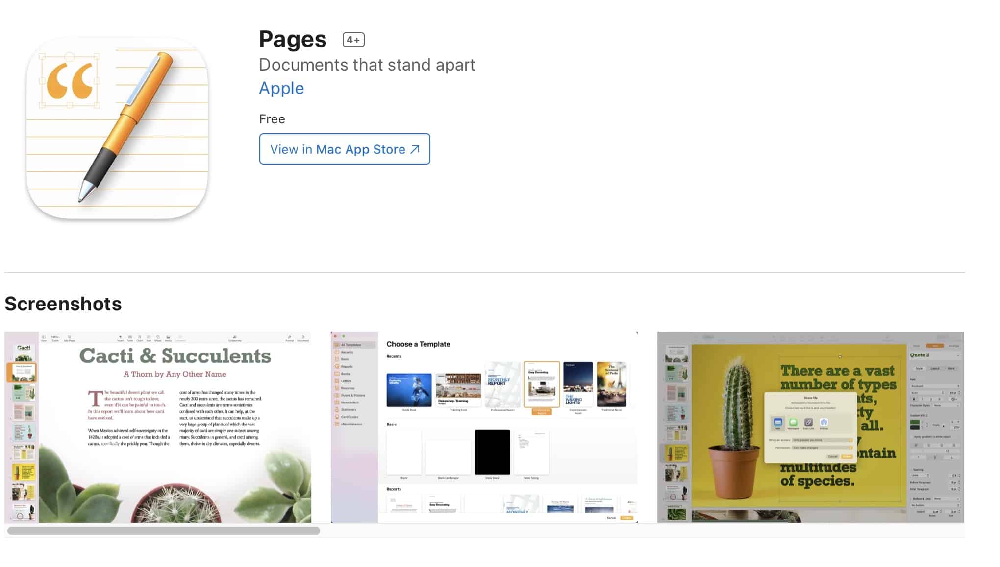 pages for Mac 