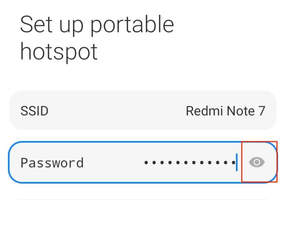 How to change the portable hotspot password on an Android smartphone