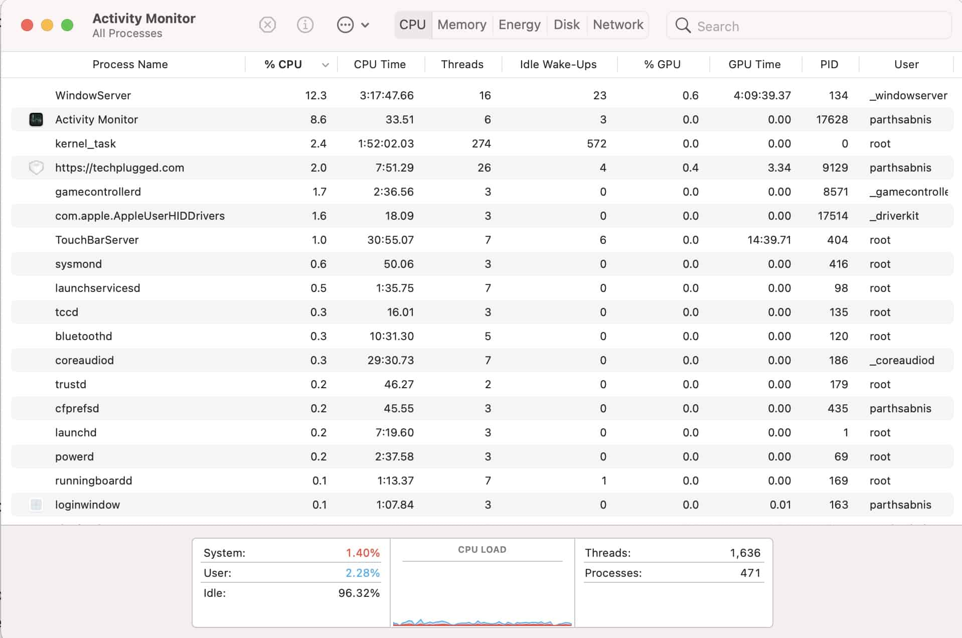 check cpu on mac