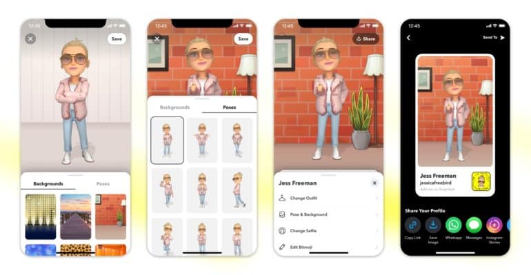 Renueve su perfil de Snapchat con los nuevos bitmojis en 3D