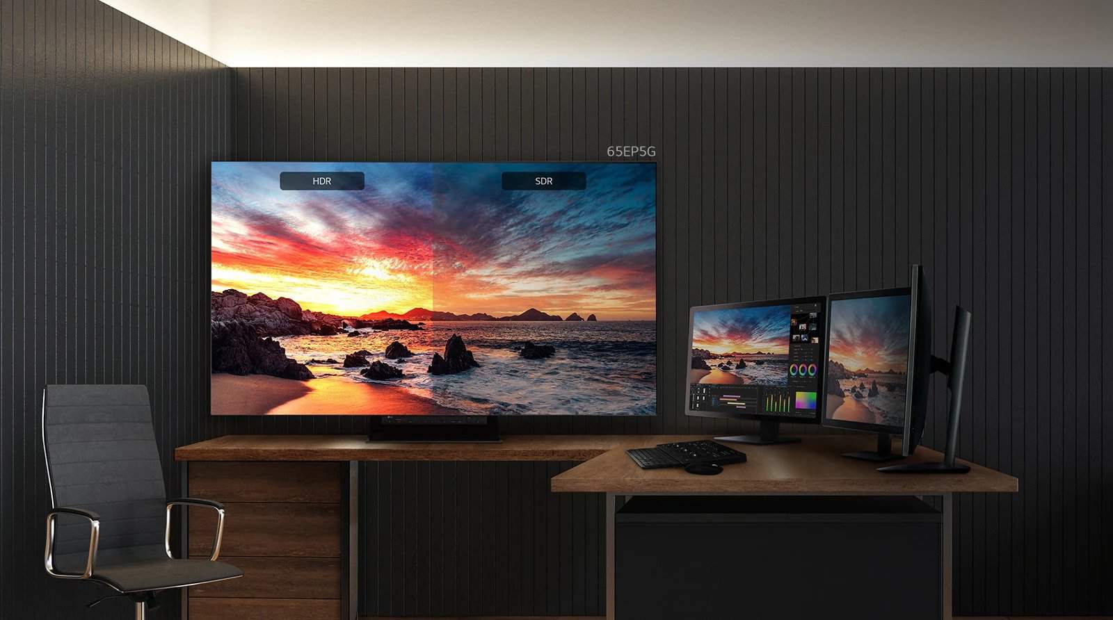 The all-new versatile LG OLED Pro Monitor allows users to prioritise content production
