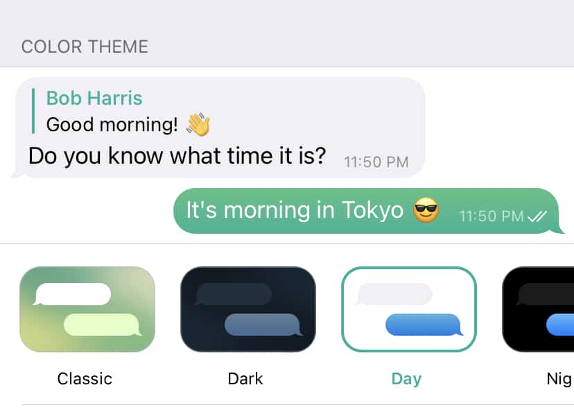 How to change the theme on the Telegram Messenger