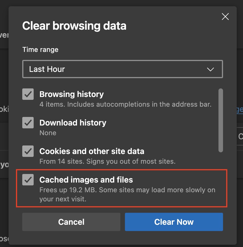Microsoft Edge ရှိ cache ကိုရှင်းလင်းရန် အဆင့်ဆင့်လမ်းညွှန်