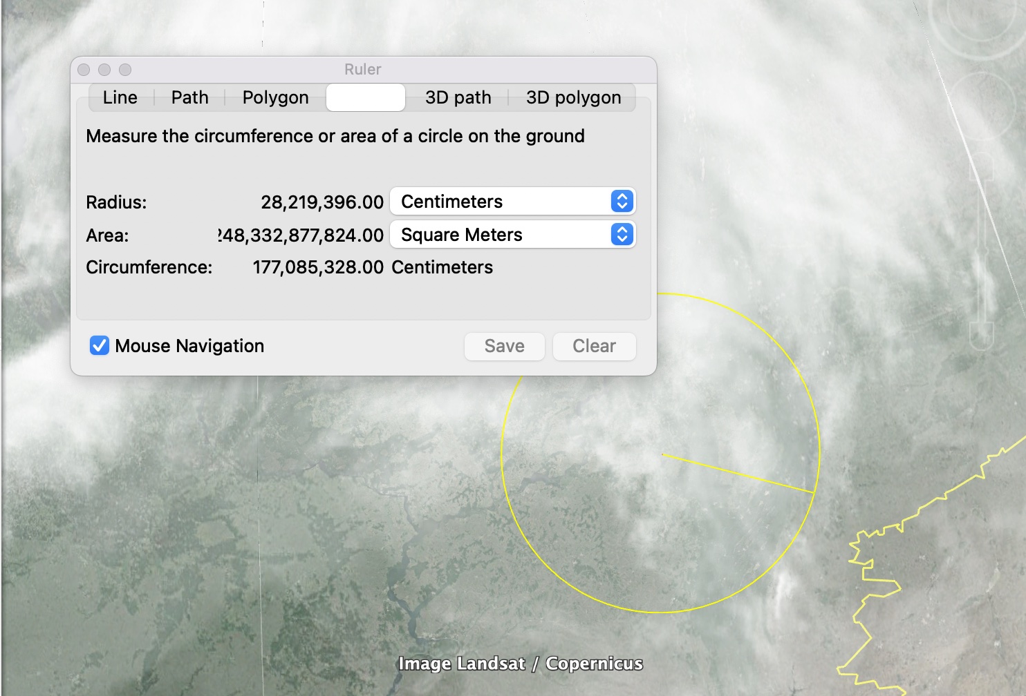 Google Earth-də bir ərazinin ətrafında dairəni necə çəkmək olar