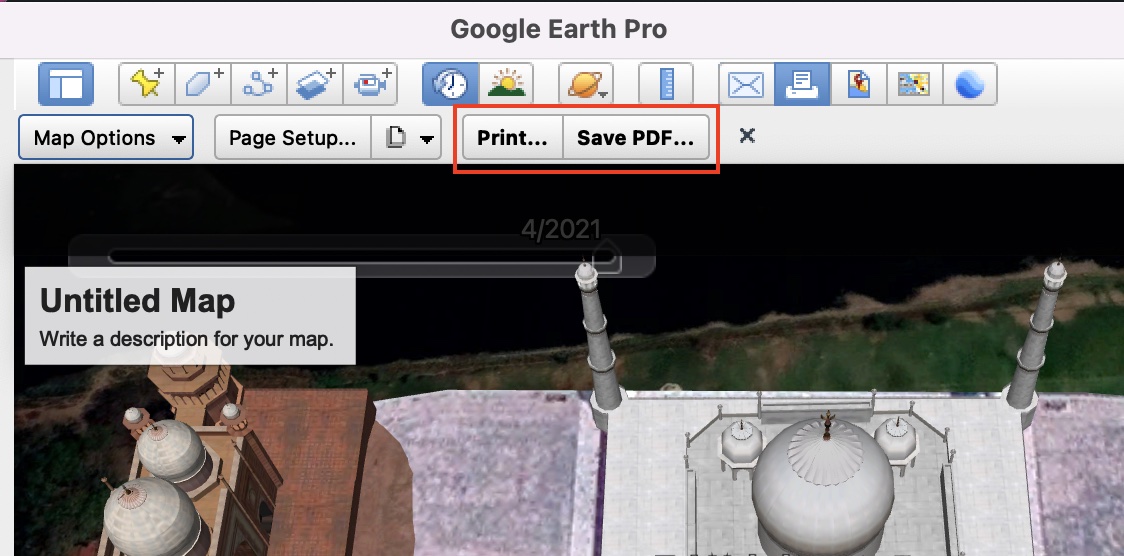 How to print content on Google Earth