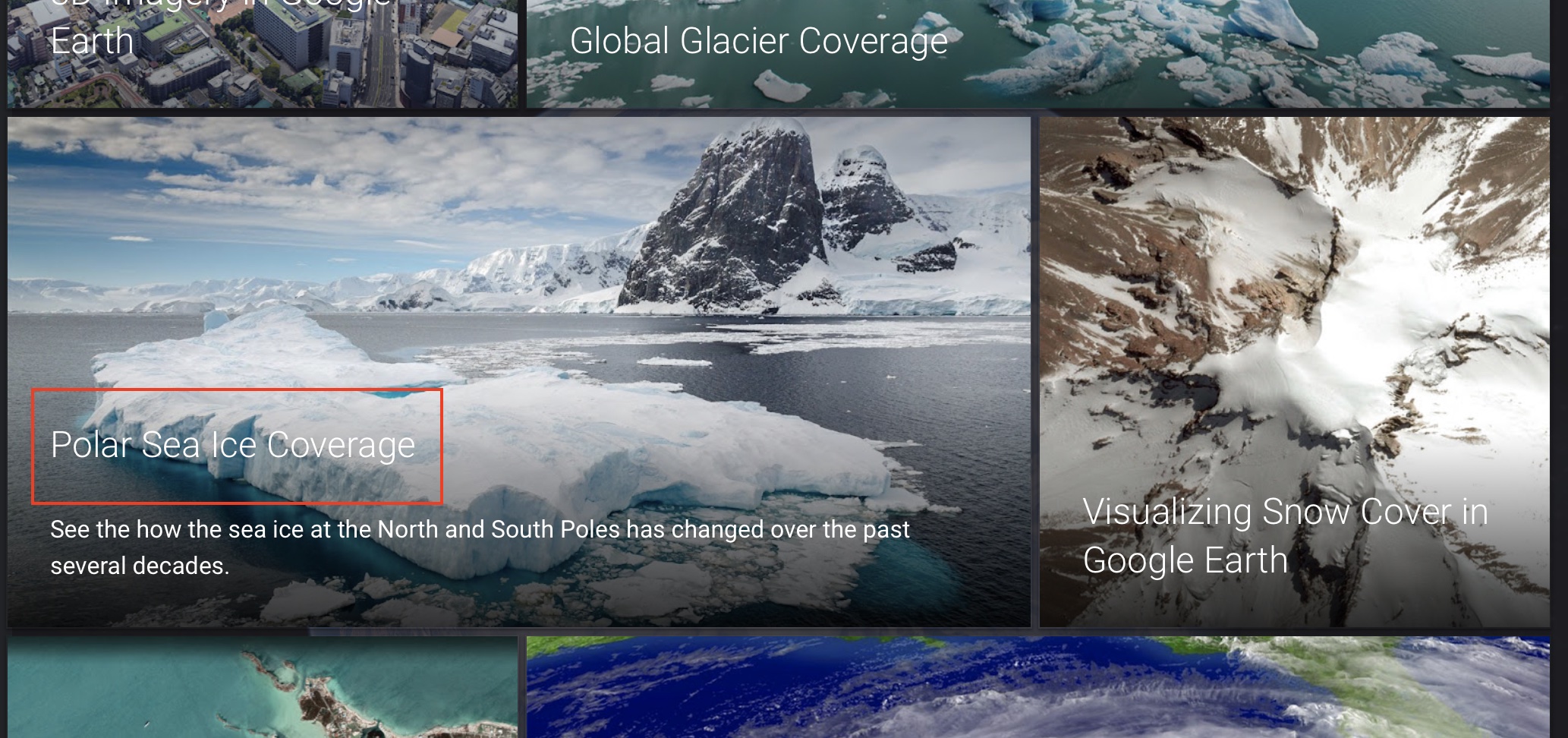 Як адсочваць палярны лёд з дапамогай Google Earth
