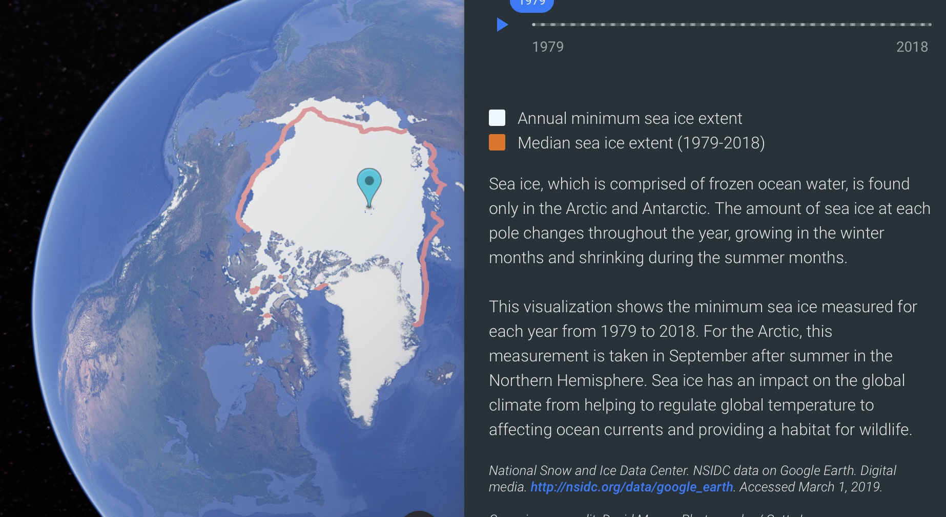 How to track the polar ice coverage using Google Earth