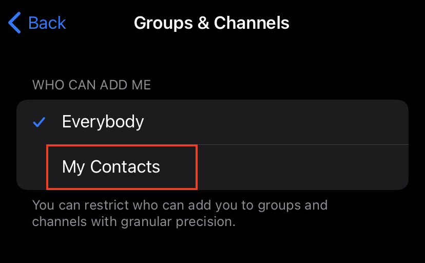 How to prevent people from automatically adding you to groups on Telegram