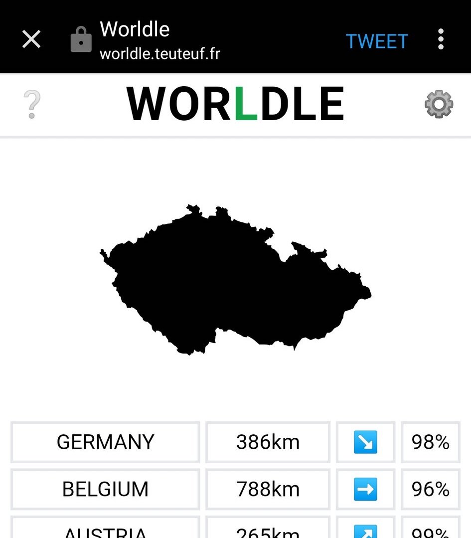 Try Worldle, a Wordle clone in which you guess the country